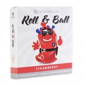 Стимулирующий презерватив-насадка Roll   Ball Strawberry - Sitabella - купить с доставкой в Орехово-Зуево