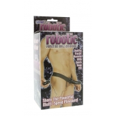 Мужской фаллопротез с вибрацией ROBOTIC MALE STRAP-ON BLACK - 17 см. - Seven Creations - купить с доставкой в Орехово-Зуево