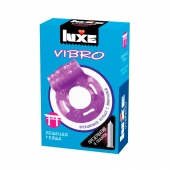 Фиолетовое эрекционное виброкольцо Luxe VIBRO  Бешеная гейша  + презерватив - Luxe - в Орехово-Зуево купить с доставкой