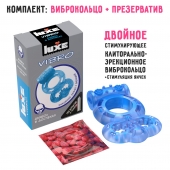 Голубое эрекционное виброкольцо Luxe VIBRO  Дьявол в доспехах  + презерватив - Luxe - в Орехово-Зуево купить с доставкой