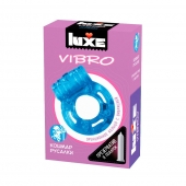 Голубое эрекционное виброкольцо Luxe VIBRO  Кошмар русалки  + презерватив - Luxe - в Орехово-Зуево купить с доставкой