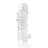 Закрытая прозрачная рельефная насадка Crystal sleeve - 13 см. - Erowoman-Eroman - в Орехово-Зуево купить с доставкой