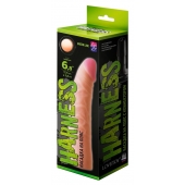 Телесная изогнутая насадка на Harness с коннектором GREEN LINE - 18 см. - LOVETOY (А-Полимер) - купить с доставкой в Орехово-Зуево