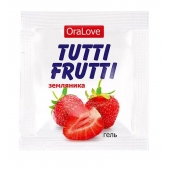 Пробник гель-смазки Tutti-frutti с земляничным вкусом - 4 гр. - Биоритм - купить с доставкой в Орехово-Зуево