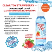 Очищающий спрей для игрушек CLEAR TOY Strawberry - 100 мл. - Биоритм - купить с доставкой в Орехово-Зуево
