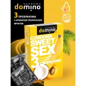 Презервативы для орального секса DOMINO Sweet Sex с ароматом тропических фруктов - 3 шт. - Domino - купить с доставкой в Орехово-Зуево