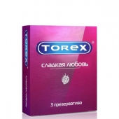 Презервативы Torex  Сладкая любовь  с ароматом клубники - 3 шт. - Torex - купить с доставкой в Орехово-Зуево