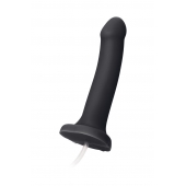 Черный фаллос с имитацией эякуляции Silicon Cum Dildo L - 19,6 см. - Strap-on-me - купить с доставкой в Орехово-Зуево