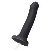 Черный фаллос с имитацией эякуляции Silicon Cum Dildo L - 19,6 см. - Strap-on-me - купить с доставкой в Орехово-Зуево