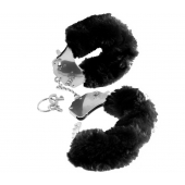 Металлические наручники Furry Love Cuffs с черным мехом - Pipedream - купить с доставкой в Орехово-Зуево