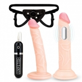 Регулируемые трусики с 2 насадками - 16 и 15 см. - Lux Fetish - купить с доставкой в Орехово-Зуево