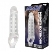 Прозрачная текстурированная насадка Mighty Extender - 13 см. - BlueLine - в Орехово-Зуево купить с доставкой