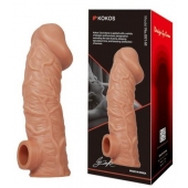 Телесная насадка на фаллос с фиксацией мошонки EXTREME SLEEVE - 15,6 см. - KOKOS - в Орехово-Зуево купить с доставкой