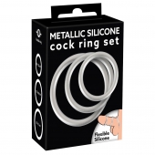 Набор из 3 эрекционных колец под металл Metallic Silicone Cock Ring Set - Orion - в Орехово-Зуево купить с доставкой