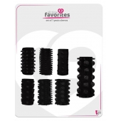 Набор из 7 черных насадок PENIS SLEEVES SET - Dream Toys - в Орехово-Зуево купить с доставкой