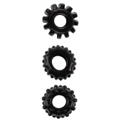 Набор из 3 черных эрекционных колец SET OF 3 COCKRINGS - Dream Toys - в Орехово-Зуево купить с доставкой