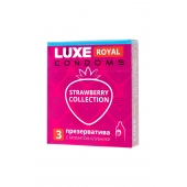 Презервативы с ароматом клубники LUXE Royal Strawberry Collection - 3 шт. - Luxe - купить с доставкой в Орехово-Зуево