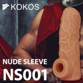 Телесная открытая насадка-реалистик с подхватом мошонки Nude Sleeve L - 14 см. - KOKOS - в Орехово-Зуево купить с доставкой