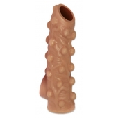 Телесная насадка с бугорками и открытой головкой Nude Sleeve M - 12 см. - KOKOS - в Орехово-Зуево купить с доставкой