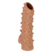 Телесная насадка с шипами и открытой головкой Nude Sleeve L - 14 см. - KOKOS - в Орехово-Зуево купить с доставкой
