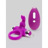 Лиловое виброкольцо с пультом ДУ Remote Control Cock Ring - Happy Rabbit - в Орехово-Зуево купить с доставкой