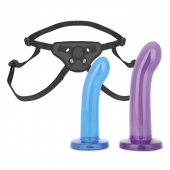 Страпон унисекс Beginners Strap-On с 2 насадками - 15 и 13 см. - Lux Fetish - купить с доставкой в Орехово-Зуево