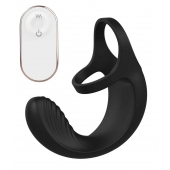 Черный анальный стимулятор с эрекционными кольцами Remote Couple Teaser - Dream Toys - в Орехово-Зуево купить с доставкой