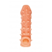Телесная закрытая насадка с пупырышками Cock Sleeve Size L - 17,6 см. - KOKOS - в Орехово-Зуево купить с доставкой