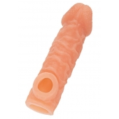 Телесная закрытая насадка с шершавой головкой Cock Sleeve Size M - 15,6 см. - KOKOS - в Орехово-Зуево купить с доставкой