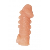 Телесная закрытая насадка с шишечками Cock Sleeve Size S - 13,8 см. - KOKOS - в Орехово-Зуево купить с доставкой