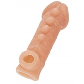 Телесная закрытая насадка с шишечками Cock Sleeve Size S - 13,8 см. - KOKOS - в Орехово-Зуево купить с доставкой