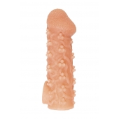 Телесная закрытая насадка с пучками шишечек Cock Sleeve Size M - 15,6 см. - KOKOS - в Орехово-Зуево купить с доставкой
