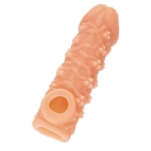 Телесная закрытая насадка с пучками шишечек Cock Sleeve Size M - 15,6 см. - KOKOS - в Орехово-Зуево купить с доставкой