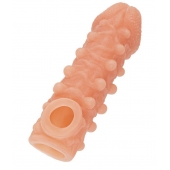 Телесная закрытая насадка с шариками Cock Sleeve Size S - 13,8 см. - KOKOS - в Орехово-Зуево купить с доставкой