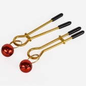 Золотистые зажимы с колокольчиками Gold - Sitabella - купить с доставкой в Орехово-Зуево