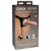 Страпон с телесной насадкой на присоске Beginner s Silicone Body Dock Kit - 14 см. - Pipedream - купить с доставкой в Орехово-Зуево