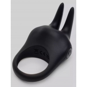 Черное эрекционное виброкольцо Sensation Rechargeable Vibrating Rabbit Love Ring - Fifty Shades of Grey - в Орехово-Зуево купить с доставкой