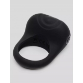 Черное эрекционное виброкольцо Sensation Rechargeable Vibrating Love Ring - Fifty Shades of Grey - в Орехово-Зуево купить с доставкой