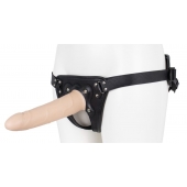 Пустотелый страпон Harness CLASSIC с бандажом - 19,5 см. - LOVETOY (А-Полимер) - купить с доставкой в Орехово-Зуево