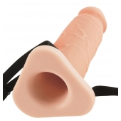 Телесный реалистичный фаллоимитатор с полостью Silicone Hollow Extension - 20 см. - Pipedream - купить с доставкой в Орехово-Зуево