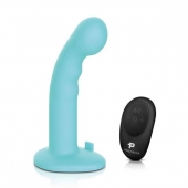 Голубая изогнутая насадка 6in Remote Control Ripple P-Spot G-Spot на черных трусиках - 16 см. - Pegasus - купить с доставкой в Орехово-Зуево