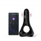 Черное виброкольцо Magic Motion Rise с подхватом мошонки - Magic Motion - в Орехово-Зуево купить с доставкой