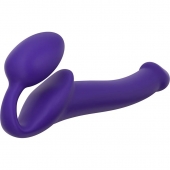 Фиолетовый безремневой страпон Silicone Bendable Strap-On - size M - Strap-on-me - купить с доставкой в Орехово-Зуево