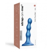 Голубая насадка Strap-On-Me Dildo Plug Balls size S - Strap-on-me - купить с доставкой в Орехово-Зуево