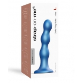 Голубая насадка Strap-On-Me Dildo Plug Balls size L - Strap-on-me - купить с доставкой в Орехово-Зуево