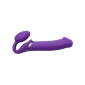 Фиолетовый безремневой вибрострапон Silicone Bendable Strap-On - size XL - Strap-on-me - купить с доставкой в Орехово-Зуево