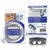 Кольцо на пенис SNAP COCK RING из искусственной кожи на клепках - BlueLine - в Орехово-Зуево купить с доставкой