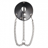 Утяжка для мошонки из искусственной кожи с цепочками PARACHUTE BALL STRETCHER - BlueLine - купить с доставкой в Орехово-Зуево