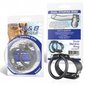 Двойное кольцо выносливости на пенис DUAL STAMINA RING - BlueLine - в Орехово-Зуево купить с доставкой