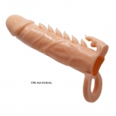 Телесная удлиняющая насадка Penis Sleeve Emmitt - 17 см. - Baile - в Орехово-Зуево купить с доставкой